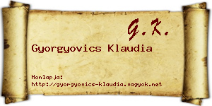 Gyorgyovics Klaudia névjegykártya