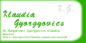 klaudia gyorgyovics business card